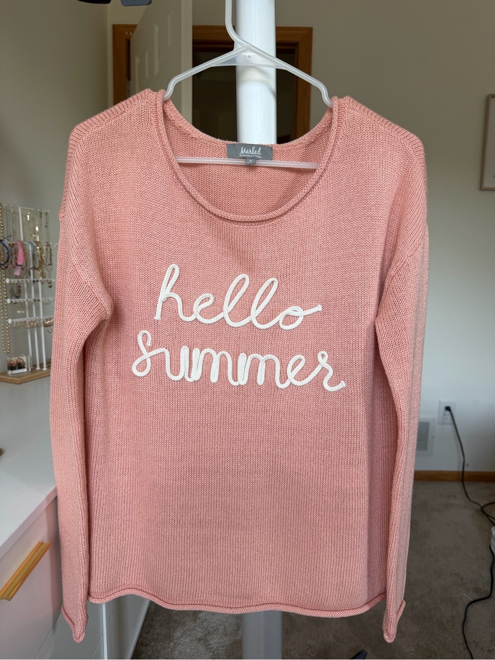 Pink 'Hello Summer' Knit Sweater